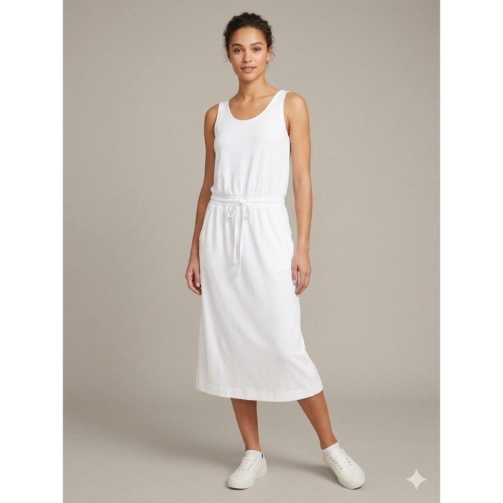 SM Women Haven Well Within White Cotton Sleeveless Sporty Bridal Midi Dress